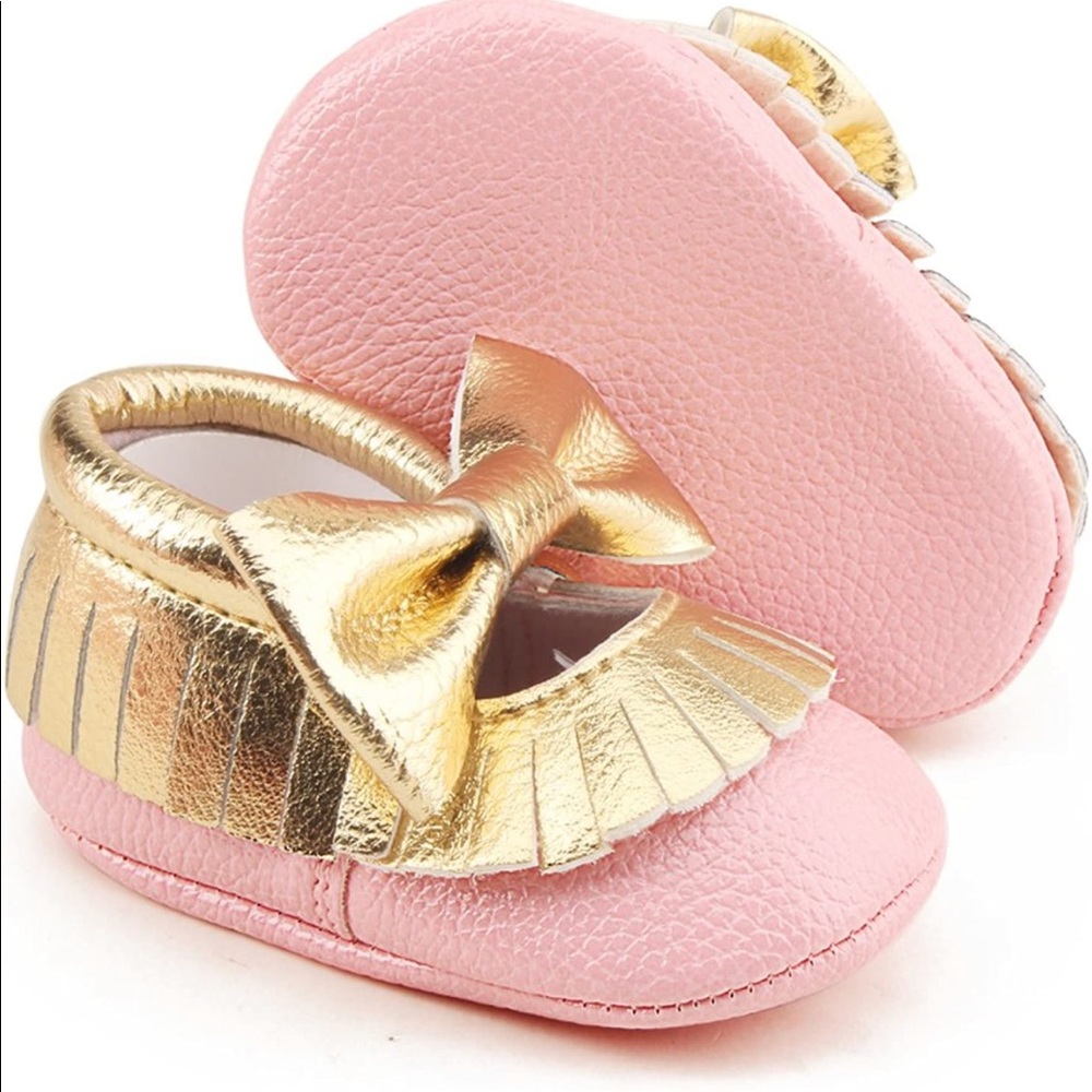 Infant Toddler Baby Soft Sole Tassel Bowknot Moccasins Crib Shoes - New! - Picture 1 of 5